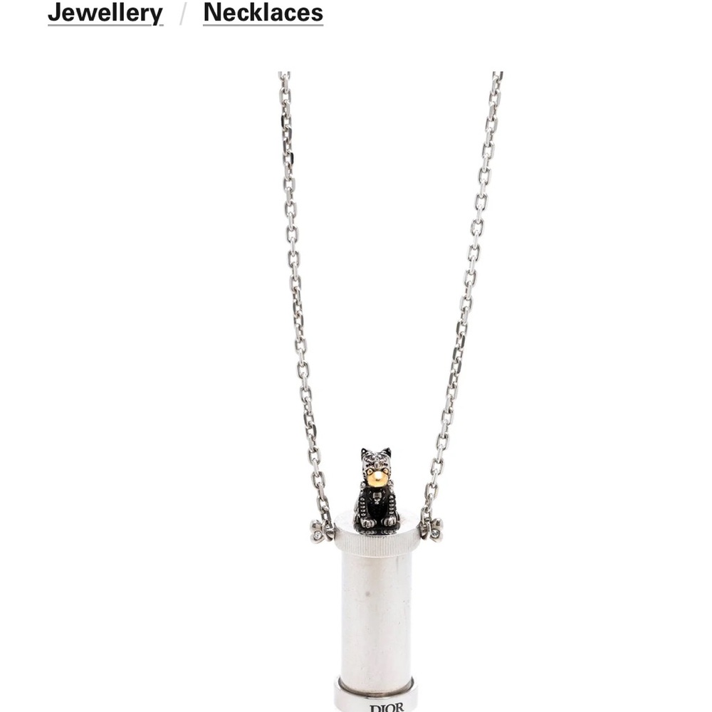 Dior bulldog container necklace